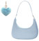 HIOQFR Y2k Shoulder Bag Women HandBag Small Aesthetic Tasche Damen Umhängetasche Handtaschen Kleine Mini Handtasche Teenager Mädchen Unterarmtasche Frauen Schultertasche Elegant Achsel Tasche-Blau