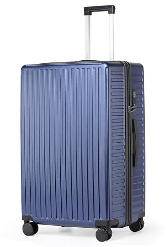 TANTOMI Hartschalen Koffer Trolley, Handgepäck Reisekoffer, 4 Rollen – 360° Drehbar, 3-stelligem TSA-Schloss (95L, Violettblau)