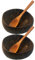 Muteitt 2 Ensembles De Bols en Noix De avec 2 Cuillères en Bois, Bol en Noix De Naturelle, Vaisselle en Bois Faite À Main, Cuillère en Bois, Dessert, Salade De Fruits, Bol À Mélanger