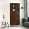 JUDYY Highboard Braun Eichen-Optik 69,5x34x180 cm Holzwerkstoff, Sideboard Wohnzimmer, Schlafzimmer Kommode, Bücherschrank, Wohnzimmerschrank, Hochschrank, Wohnschrank - 3198680