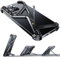 OGRANEE Metal Frameless for iPhone 15 Pro Case with Stand, Phone Case with Geometric Design, Aluminum Minimalist Slim Hard Shockproof Ultra Thin for iPhone 15pro Case with Kickstand Cover Men Black