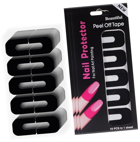 100 Sheets Black Nail Protector Stickers for Gel Polish Easy to Use Nail Protectors to Prevent Smudges Ideal for Home and Salon Use