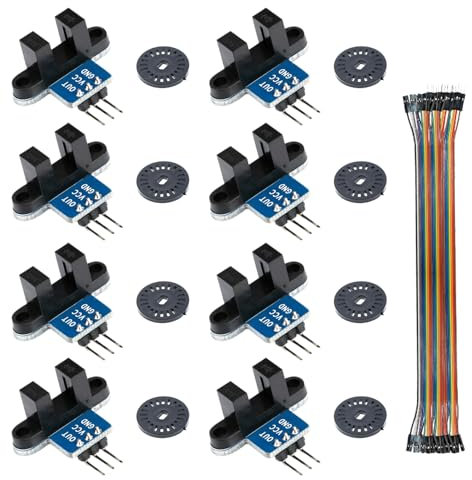 8 sensori di velocità a infrarossi, 3,3 – 5 V, effetto a infrarossi, modulo ottoccoppiatore, sensore per rilevamento della velocità del motore o con encoder