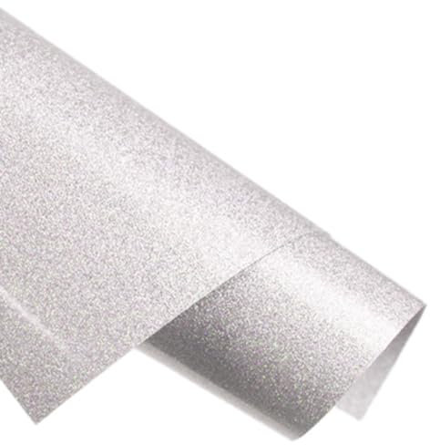 Creatorally Heat Transfer Vinyl 30.5cm x 1.52m, Glitter HTV Iron On Vinyl for T-Shirt Clothing and Other Fabrics Compatible with Heat Press Machine and Craft Cutter Machine (Glitter White)
