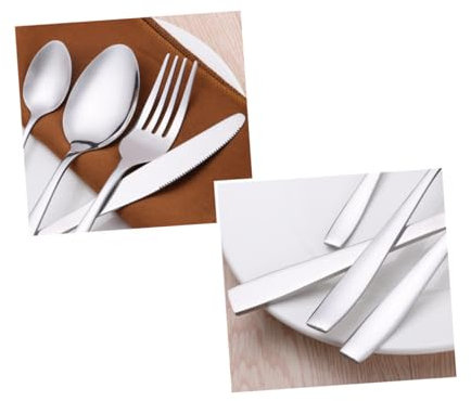 TOPBATHY 24stücke Teiliges Edelstahlbesteckset Besteck Für Küche Und Tisch Mit Holzetui Für Aufbewahrung Rostfrei Und Langlebig Für Tägliche Benutzung
