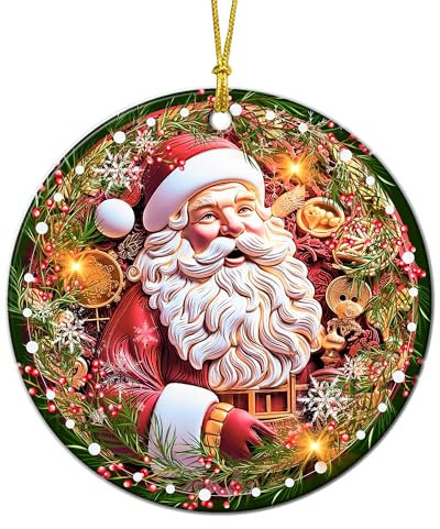 Runde Xmas Keramik Weihnachtsmann Weihnachten Deko Anhänger Keramik Weihnachtsdeko Coole Weihnachtsbaum Dekoration Für Weihnachtsbaum Haus Wände