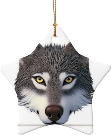 Wolf's Head Christbaumschmuck - Herz und Stern Keramik Ornamente - festliche Dekorationen für alle Gelegenheiten!