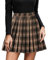 Mini jupe écossaise pour femme - Taille élastique - Coupe A - Jupe plaid basique - Longueur genou - Jupe d'automne - Jupe thermique pour femme - Jupe plissée à carreaux, marron, M