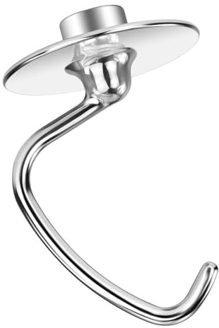 K45DH Stainless Steel Dough Hook for KitchenAid 4.5/5 Quart Tilt-Head Stand Mixers, K45DH Bread Pizza Dough Hook Replacement for KitchenAid Stand Mixers, Silver