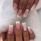 French False Nails - 24pc White Square Tips with Flower & Rhinestone Press-Ons, Removable Glue - Nail Art for Women & Girls