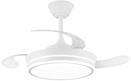 Ventilador LED aspas retráctiles Supereco Mini Blanco 39W 3822Lm CCT