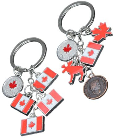 PACKOVE 2 Stück Taschenanhänger Wagen Flaschenöffner Schlüsselanhänger Flaggen Ringe Kette auto schlüsselanhänger car keychain auto-schlüsselanhänger Schlüsselanhänger Kanada Schlüsselbund