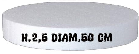 Runde Basis aus Polystyrol, Durchmesser 50 cm, Höhe 2,5 cm, Kuchenständer und Cake Design, Weiß