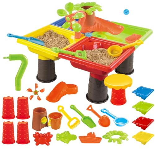 Zqkimzi Sand- Und Wassertisch | Wasser Und Sand Spieltisch Für Kinder,Spielzeug Set Für Draußen Garten Pool Camping Picknick Sommerfest Badespaß