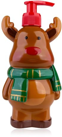 Accentra Seifenspender mit Handseife DEER Flüssigseife in Reh-Pumpspender, Duft: Frosted Cranberry, Frauen Geschenk Weihnachten Rentier Hirsch