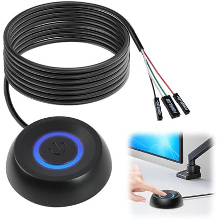 Remote PC Power Switch, External Power Switch with Easy Installation, Desktop Computer Power with LED Light, Power Button with Convenient Placement, Ideal for Gaming PC, Home Office
