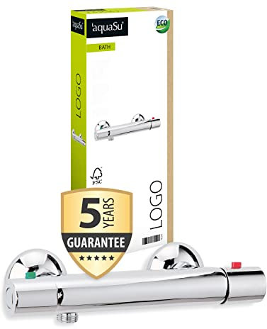 aquaSu® Thermostat Batterie Logo für Brause, 1 Stück, Chrom, 78229 6