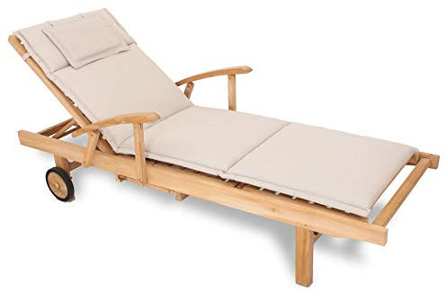 ROG garden-line AU75: Auflage FÜR Liege 196 x 58 cm - Natur Creme
