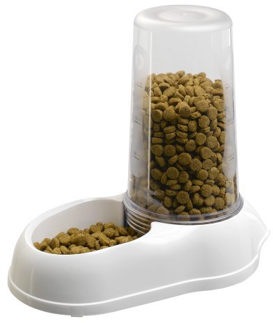 Ferplast Futter- oder Wasserspender für große Hunde AZIMUT 5500 Futtertrog für Wasser und Trockenfutter 5,5 Liter, Rutschfester Boden, 23 x 41 x H 37,5 cm Weiß