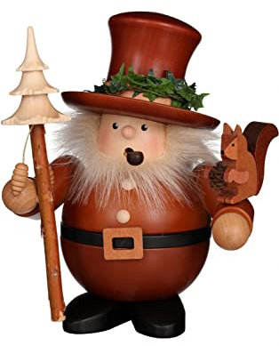 Räuchermännchen Waldmann mit Eichhörnchen natur - 17,5cm - Original Erzgebirge Räuchermann Christian Ulbricht