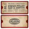 Kartenmachen.de Personalisierte Vintage Geburtstagseinladungen (als Set ab 10 Stück) als Eintrittskarte mit Abrissstreifen im Vintage Ticket Look in Rot, DIN Lang, dickes 300g/qm Papier