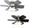 MiniSun | Chrome Modern Ceiling Fan with Light and Reversible Blades | LED Bulbs, Home Décor & Improvement Essential | Includes 4W LED E14 Light Bulb with 3000K Colour Temperature