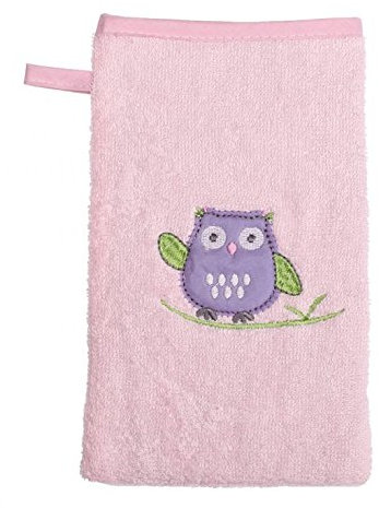 EMI&SAM Waschlappen Waschhandschuh Kinder Baby BAMBUS EULEN #709 (Blau)