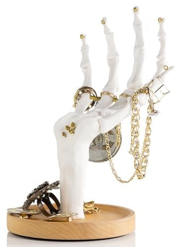 Suck UK Skeletthand Schmuckhalter, Organizer und Display-Ständer, Schmuckaufhänger zum Präsentieren von Ringen Armbändern Halsketten, Ohrringen und anderen kleinen Accessoires, Gothic Schmuck Display