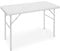 Relaxdays Mesa Terraza Plegable Bastian, Rectangular, 74x121,5x61,5 cm, Efecto Ratán, Exterior, Mesita Jardín, Blanco