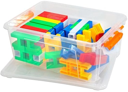 Betzold - Leiter-Steckspiel 56-teilig - Bunte Bausteine, kreativ Bauen oder nach Vorlage