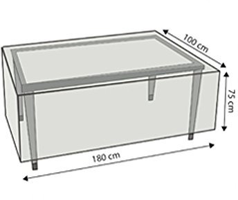 Boni-Shop transparente Schutzhülle f. Gartenmöbel Abdeckung (rechteckiger Tisch,ca. 180x100x75)