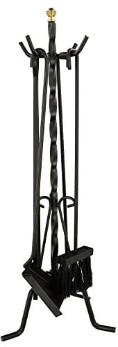WOLFPACK LINEA PROFESIONAL 22020547 geschmiedet, 5-teilig, 25 x 70 (Höhe). cm. Halterung, Bürste, Kehrschaufel, Schürhaken und Pinzette. Schmiedeeisen, 0, Colour, único