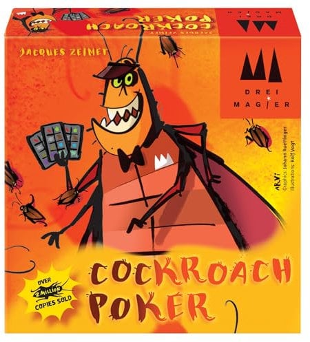 Coiledspring Games Schmidt, DMS Cockroach Poker English Edition, Card Game, Ages 8+, 2-6 Players, 15 Minutes Playing Time,Orange