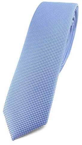 TigerTie Modische schmale Designer Krawatte in hellblau fein gepunktet