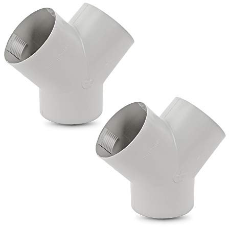 Truma Lot de 2 raccords en Y en Y pour tuyaux d'air chaud de 65 mm - Gris