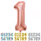 Ponmoo Foil Palloncini Numeri 1 Oro Rosa, Gigante Numero 0 1 2 3 4 5 6 7 8 9 10-19 20-29 30 40 50 60 70 80 90 100, Gonfiabili Pallone per Anniversario, Decorazione Feste di Compleanno Palloncino