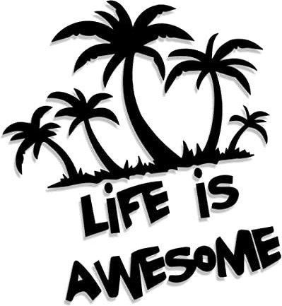 Decus Life is Awesome Island L 0273 (schwarz) // Sticker OEM JDM Style Aufkleber