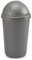 Optimal Products Plastic Bullet Bin 50/30 Litre Rubbish Waste Bins Kitchen Home Office Dustbin Flap Lid Recycling Indoor Storage Bins Trash Can (Silver, 50 L Litre)