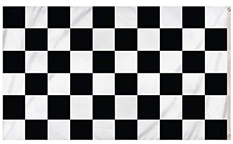 Snner Racing Drapeau Drapeau Black White Racing Drapeaux, Drapeau de Damier Bannières Blanches Noires avec des oillets métalliques pour Les événements Sportifs 150x90cm