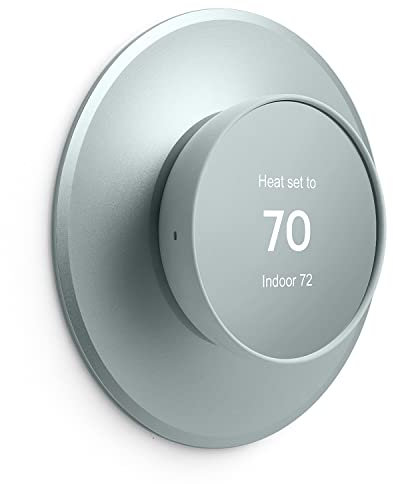 POPMAS Metal Wall Plate Cover Made for 2020 New Google Nest Thermostat Kit Programmable Wifi Thermostat Accessory (Fog)