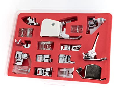 Kit pieds presmistoffa machines à coudre, pied pour machine à coudre, accessoires d'origine Singer Necchi, Toyota, Vigorellis, Brother, Janome, Silvercrest | Universal attache basse 6 mm | Singer