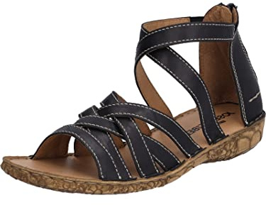 Josef Seibel Damen Riemchensandalen Rosalie 53,Weite G (Normal),offene Schuhe,Strandschuhe,Sandaletten,Sommersandalen,schwarz,39 EU