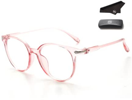 LC Eyewear Blaulichtfilter Brille für Damen Herren (Unisex) - Superleichte Anti-Müdigkeit Computerbrille Gaming Schutzbrille - Blaulichtbrille ohne Sehstärke (Transparent Pink)