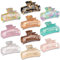 Magicsky Lot de 10 pinces à cheveux pour femme, en acrylique marbré, tortue pour cheveux épais et fins, jolis papillons, accessoires de coiffure esthétiques pour filles, marron, opale rose