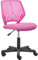 Yaheetech Silla Escritorio de Oficina Ergonómica Silla Giratoria Altura Ajustable sin Reposabrazos Asiento Malla Rosa