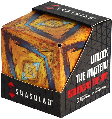 SHASHIBO Formwechsel-Box – Preisgekrönter, patentierter Zappelwürfel mit 36 Seltenerdmagneten – lässt Sich in über 70 Formen verwandeln (Wild Series - Savannah)