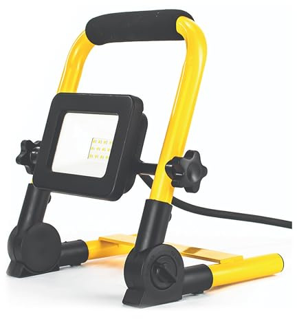 Status Sorento 10W LED Portable Work Light, 800lm, IP65 Weatherproof Adjustable Twin-Pivot with 13A UK Plug for Site, Garage or Garden Use (S10WLEDWKL1PK2)
