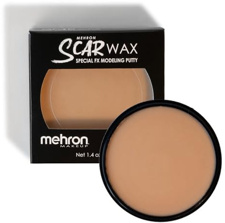 Mehron Make-up Scar Wax Special FX Modeling Putty | Formbares weiches Wachs für Special FX |Narbenwachs SFX Make-up für falsche Narben, Wunden, Cosplay & Halloween-Effekte (Light)