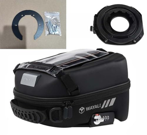 Tankrucksäcke Passwort Kraftstofftankrucksack mit Tankadapterring Navigationspaket Aufbewahrungstasche für Trident Street Tiger 660 800 900 1050 1200 Aprilia Shiver 750 Benelli BN 302 600 TRK702