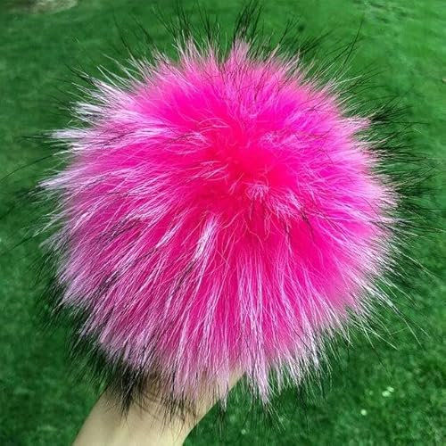 2 Stück natürlicher Fuchsfell-Bommel, Fellbommel für Mützen, Mützen, DIY Fellbommel für Mützen, Taschen, Schal-Zubehör